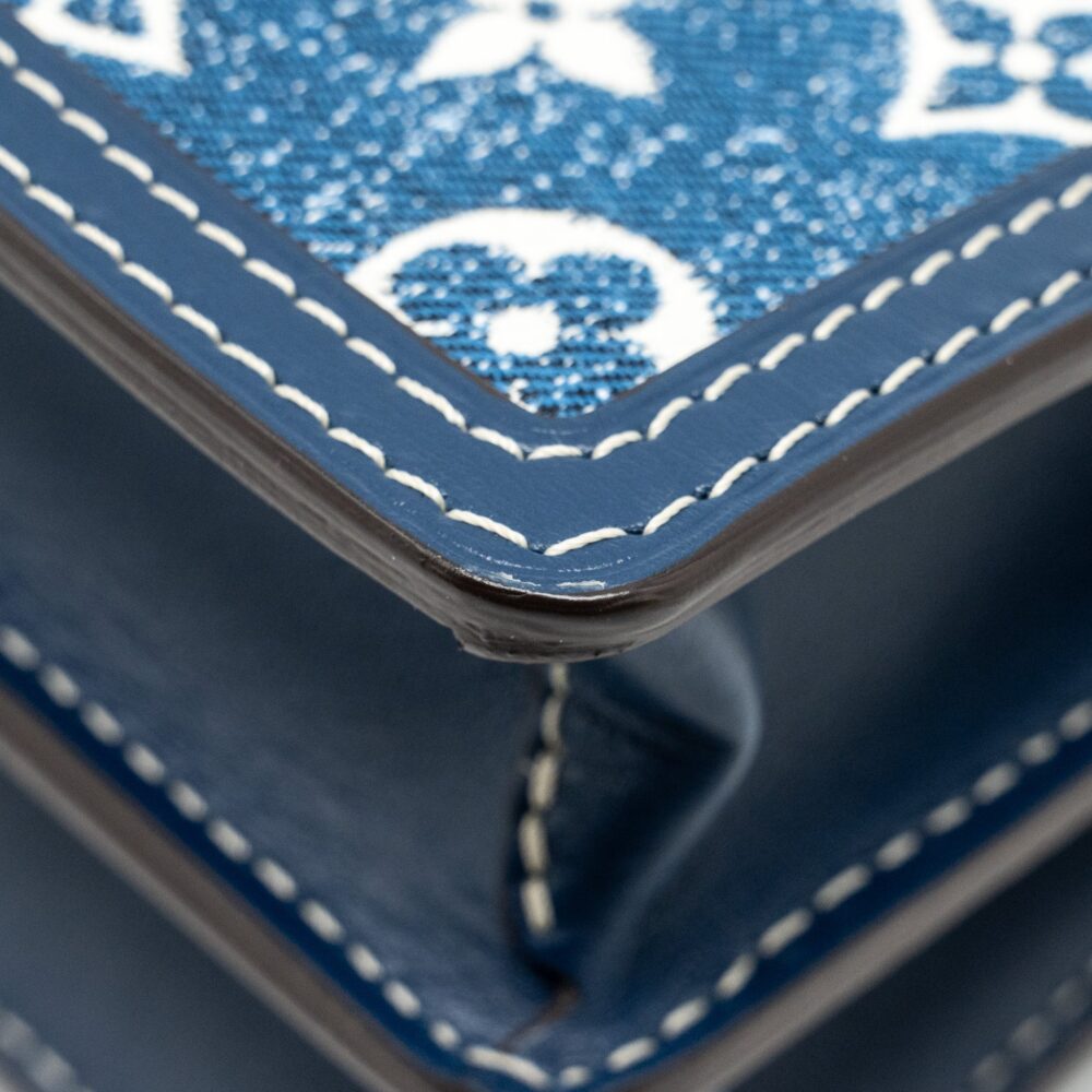 AAA Replica Louis Vuitton LV MINI DAUPHINE DENIM BLUE GHW