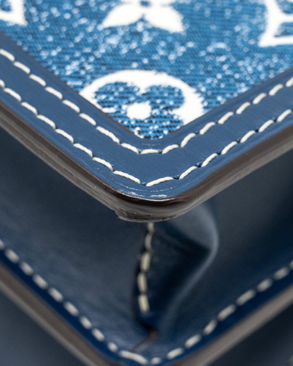 AAA Replica Louis Vuitton LV MINI DAUPHINE DENIM BLUE GHW