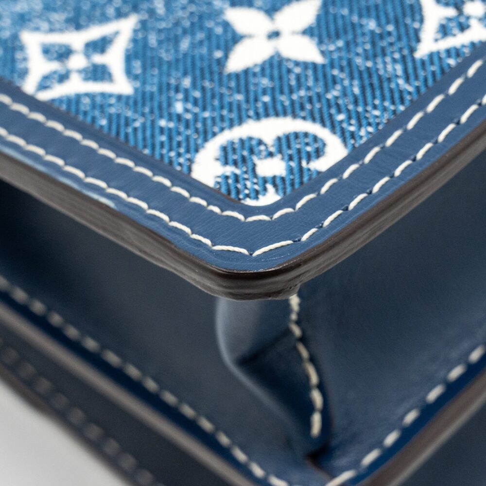 AAA Replica Louis Vuitton LV MINI DAUPHINE DENIM BLUE GHW
