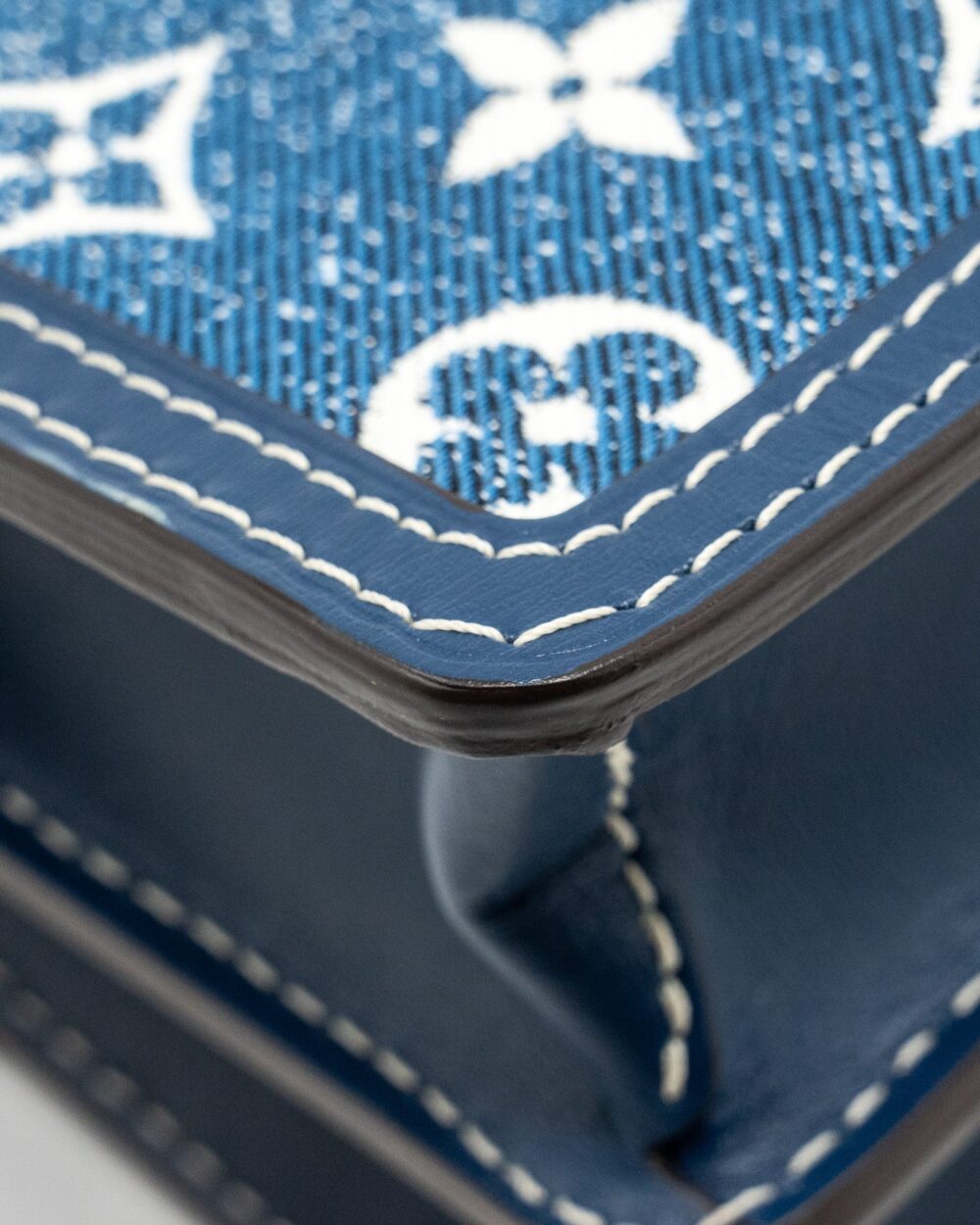 AAA Replica Louis Vuitton LV MINI DAUPHINE DENIM BLUE GHW