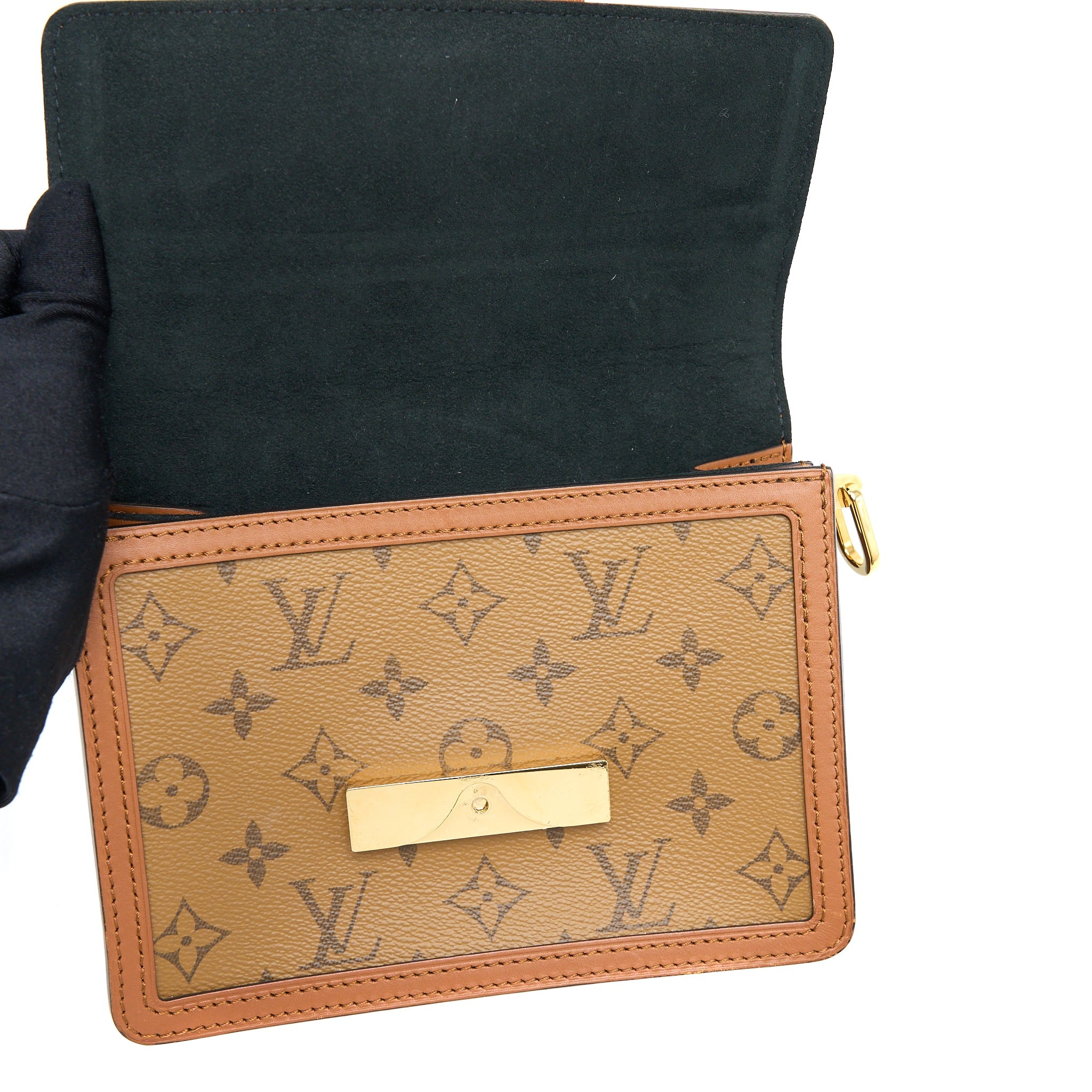 AAA Replica Louis Vuitton LV MINI DAUPHINE MONOGRAM REVERSE CANVAS GHW