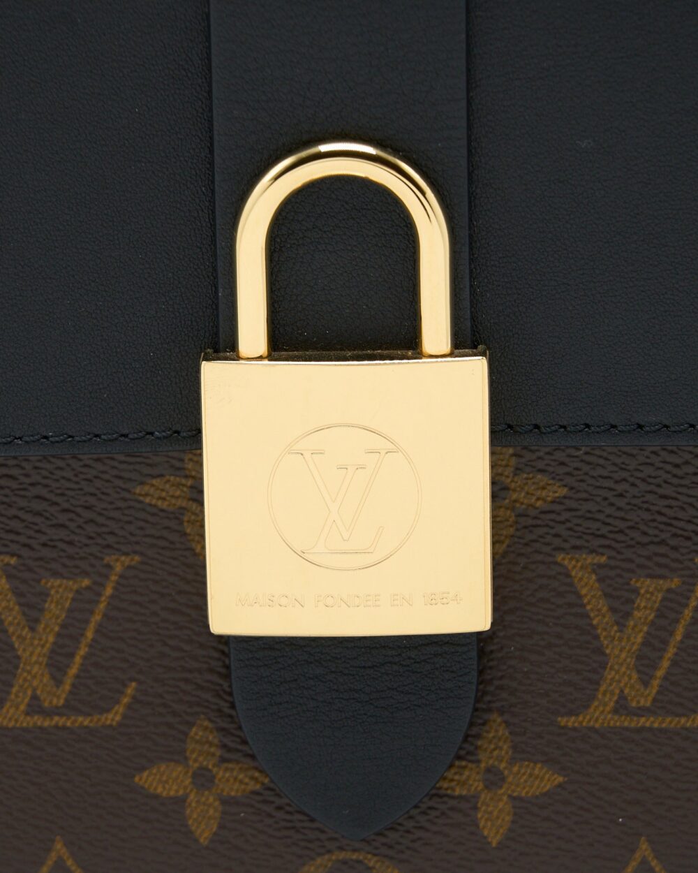 AAA Replica Louis Vuitton LV LOCKY BB MONOGRAM CANVAS/LEATHER BLACK GHW