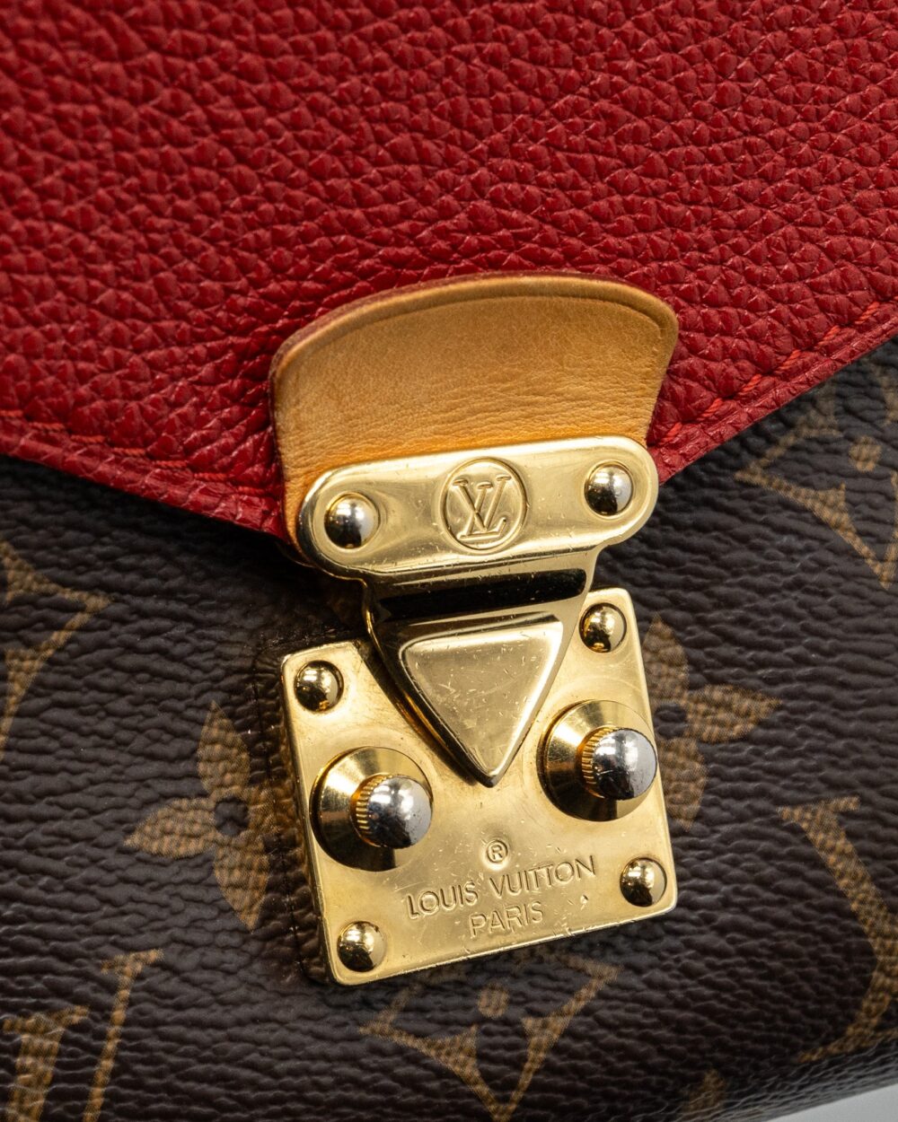 AAA Replica Louis Vuitton LV PALLAS CHAIN BAG MONOGRAM CANVAS / CALFSKIN RED GHW