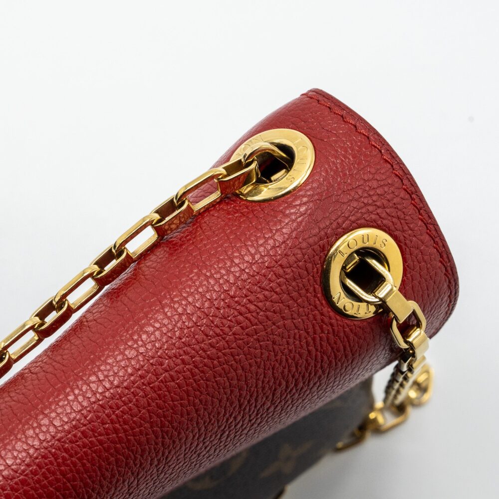 AAA Replica Louis Vuitton LV PALLAS CHAIN BAG MONOGRAM CANVAS / CALFSKIN RED GHW