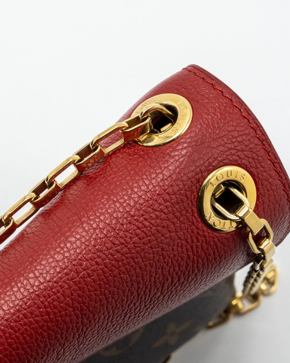 AAA Replica Louis Vuitton LV PALLAS CHAIN BAG MONOGRAM CANVAS / CALFSKIN RED GHW
