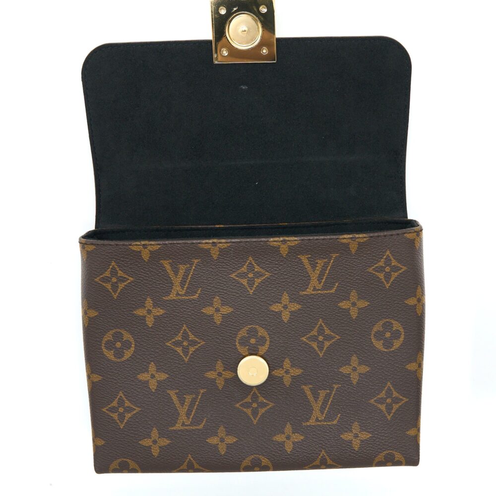 AAA Replica Louis Vuitton LV LOCKY BB MONOGRAM CANVAS/LEATHER BLACK GHW