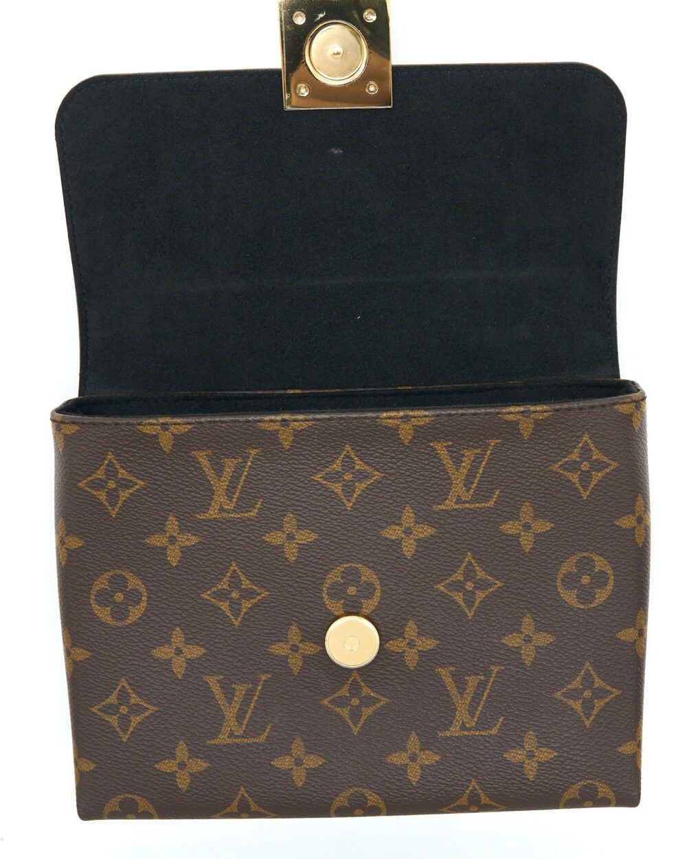 AAA Replica Louis Vuitton LV LOCKY BB MONOGRAM CANVAS/LEATHER BLACK GHW