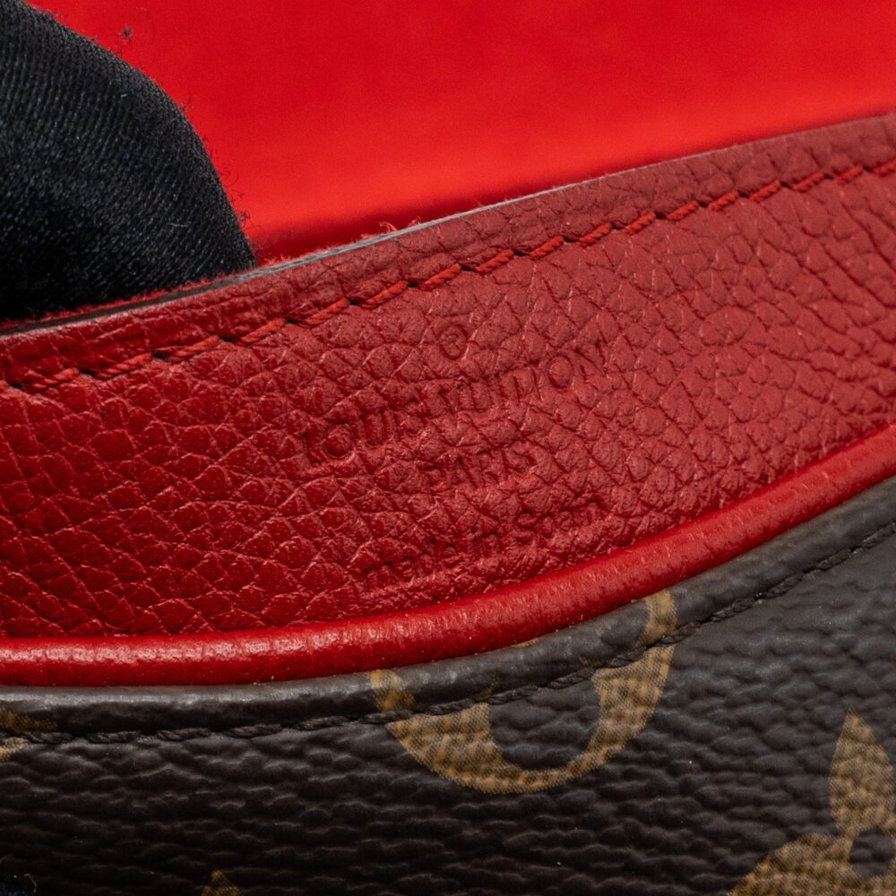AAA Replica Louis Vuitton LV PALLAS CHAIN BAG MONOGRAM CANVAS / CALFSKIN RED GHW
