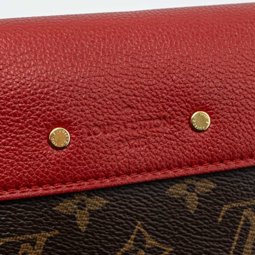 AAA Replica Louis Vuitton LV PALLAS CHAIN BAG MONOGRAM CANVAS / CALFSKIN RED GHW