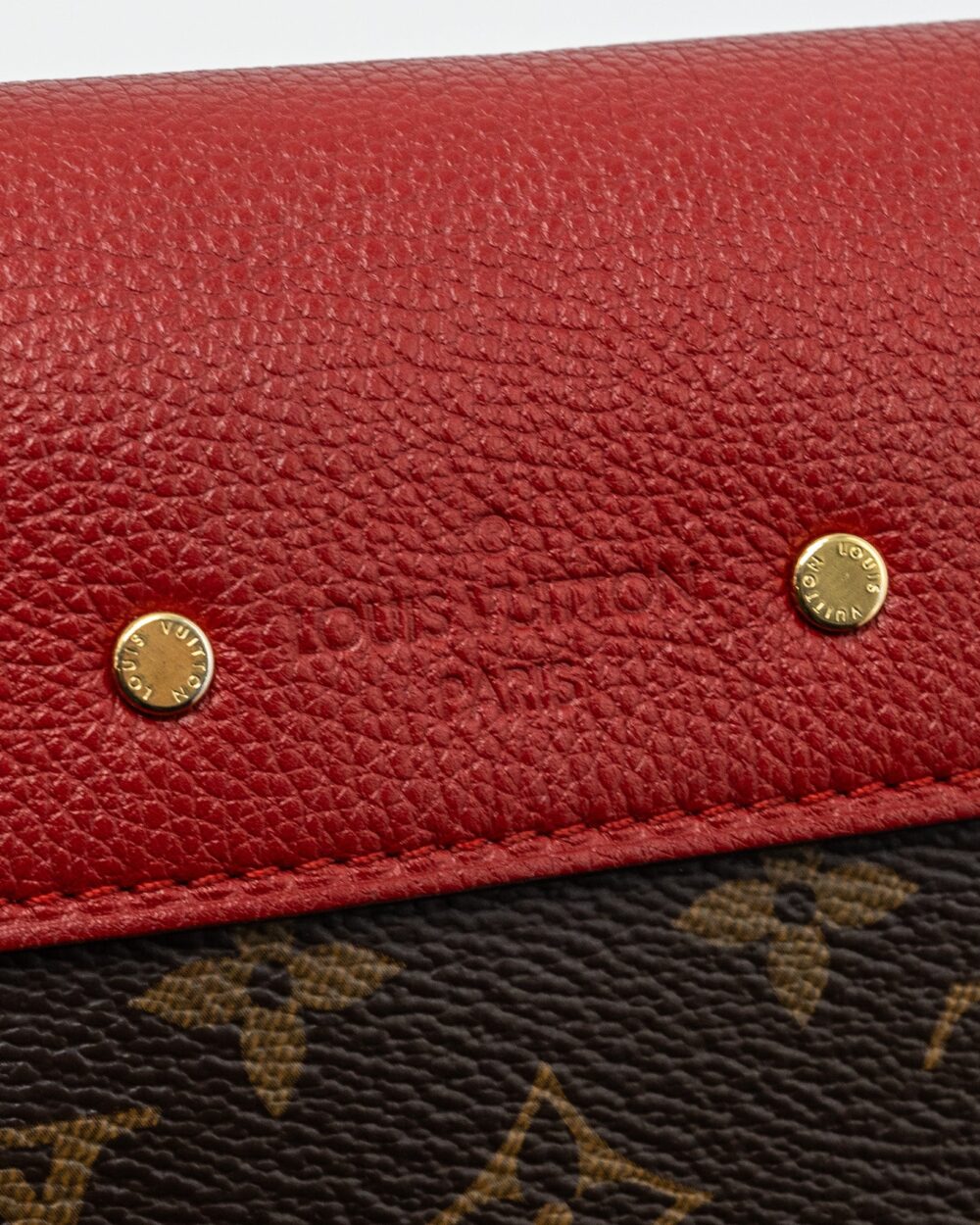 AAA Replica Louis Vuitton LV PALLAS CHAIN BAG MONOGRAM CANVAS / CALFSKIN RED GHW