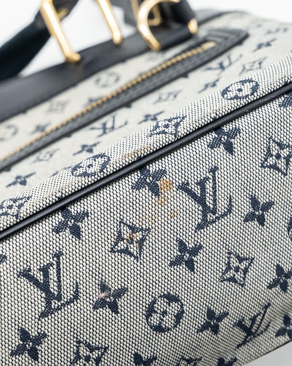 AAA Replica Louis Vuitton LV VINTAGE ZIP TOTE BAG FABRIC BLUE GHW