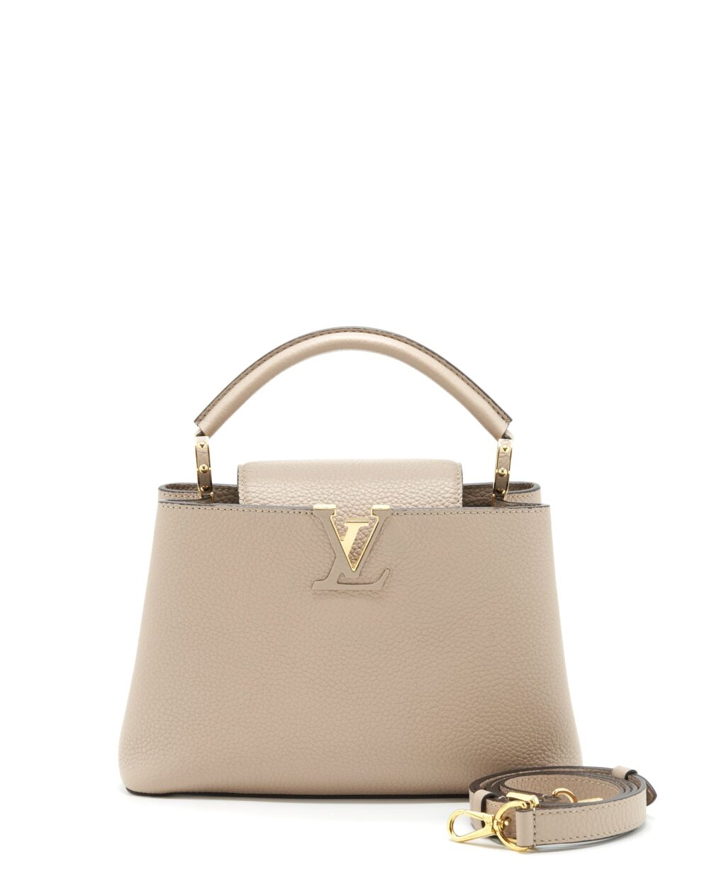 AAA Replica Louis Vuitton LV CAPUCINES BB TAURILLON GALET GHW