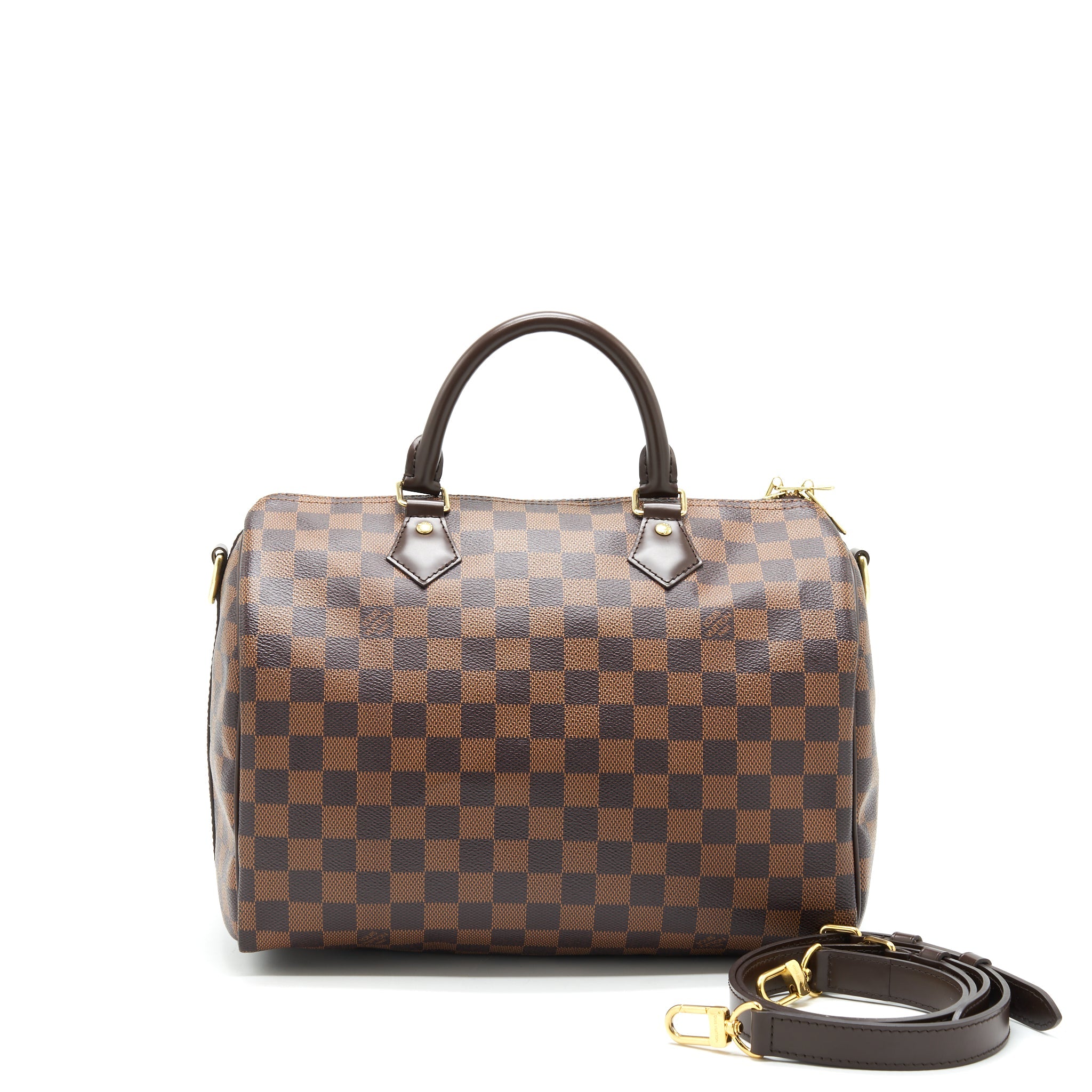 AAA Replica Louis Vuitton LV SPEEDY BANDOULIERE 30 DAMIER EBENE