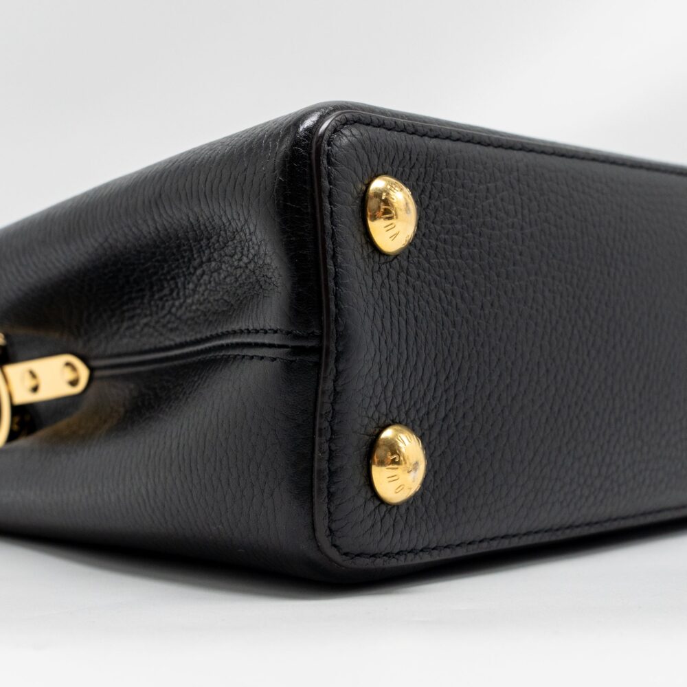 AAA Replica Louis Vuitton LV CAPUCINES BB CALFSKIN BLACK GHW
