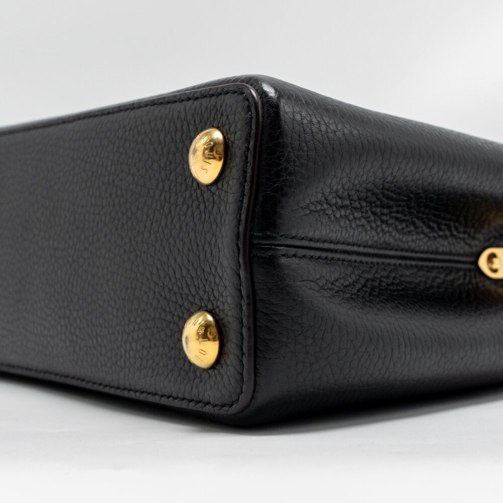 AAA Replica Louis Vuitton LV CAPUCINES BB CALFSKIN BLACK GHW