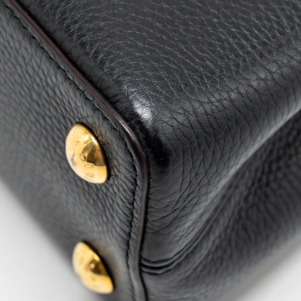 AAA Replica Louis Vuitton LV CAPUCINES BB CALFSKIN BLACK GHW