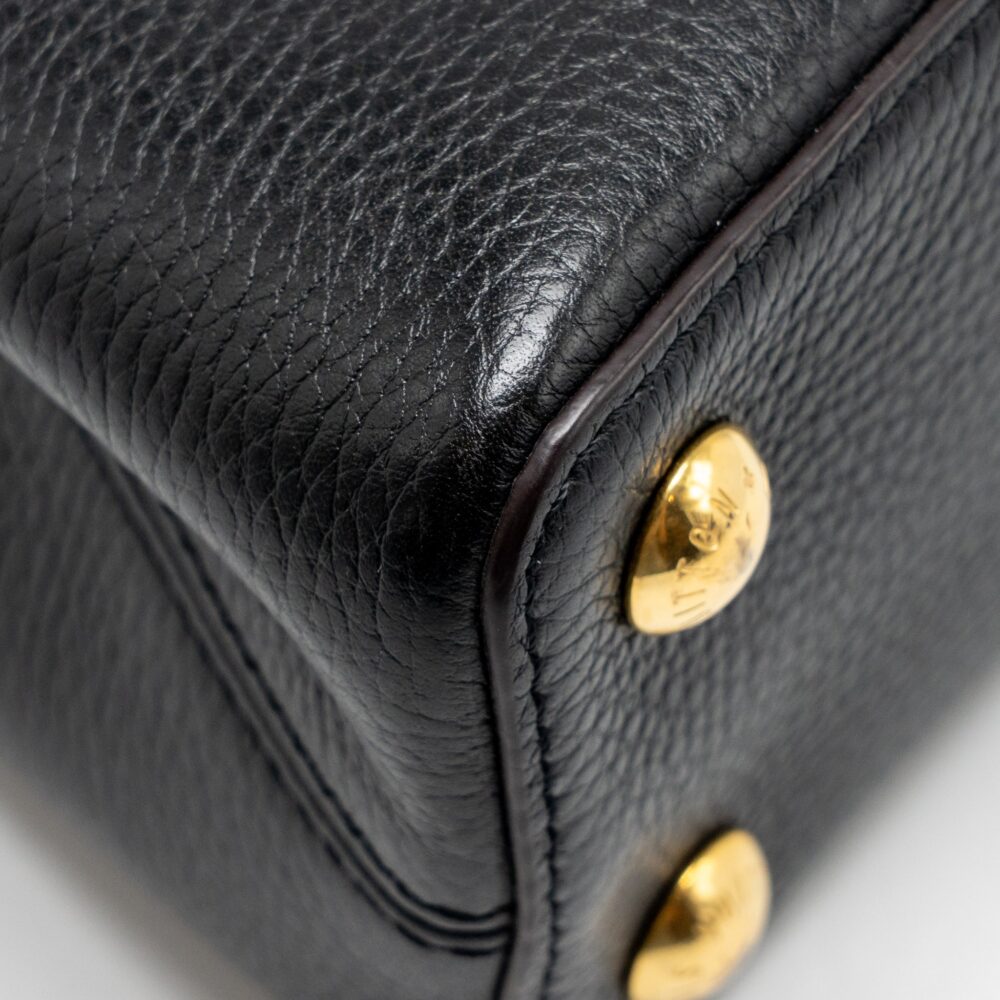 AAA Replica Louis Vuitton LV CAPUCINES BB CALFSKIN BLACK GHW