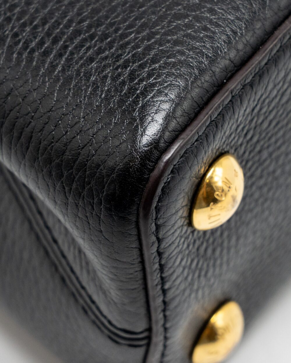 AAA Replica Louis Vuitton LV CAPUCINES BB CALFSKIN BLACK GHW