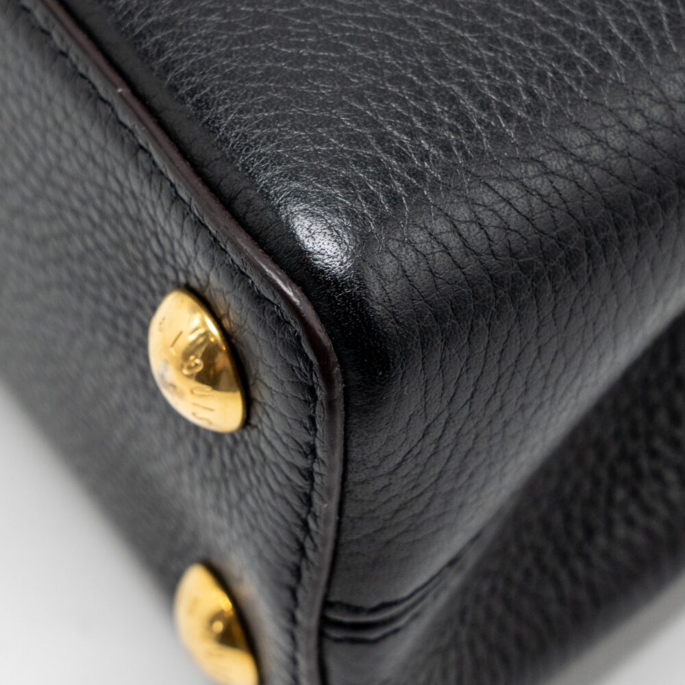 AAA Replica Louis Vuitton LV CAPUCINES BB CALFSKIN BLACK GHW
