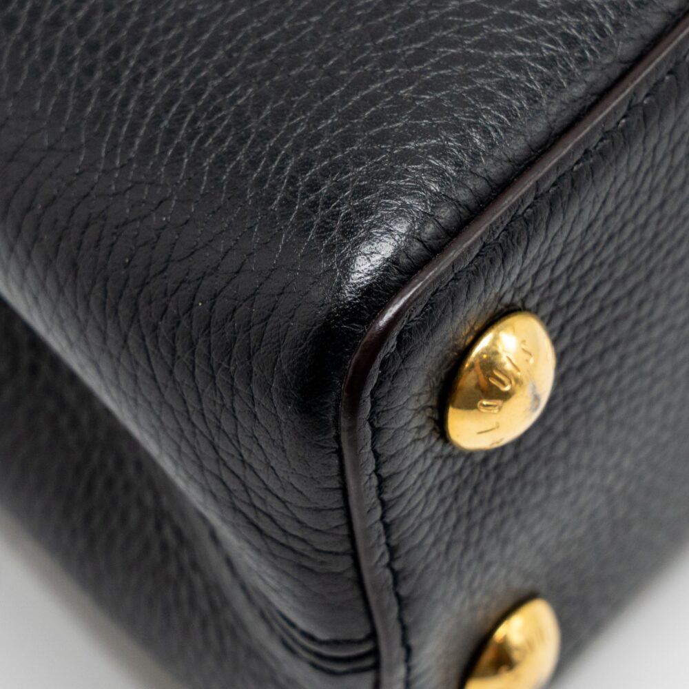 AAA Replica Louis Vuitton LV CAPUCINES BB CALFSKIN BLACK GHW