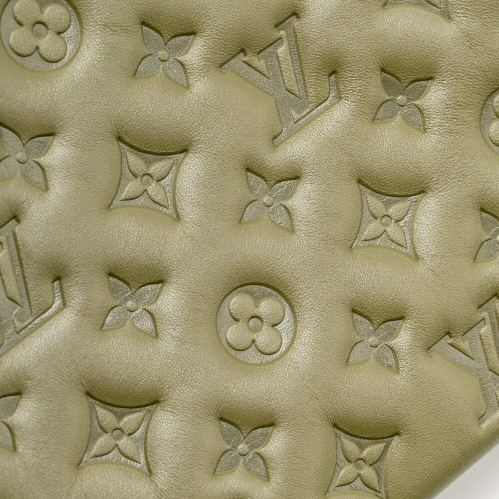 AAA Replica Louis Vuitton LV COUSSIN MM MONOGRAM-EMBOSSED PUFFY LAMBSKIN KHAKI GHW