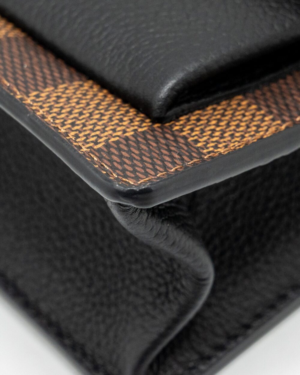 AAA Replica Louis Vuitton LV VAVIN CHAIN WALLET DAMIER EBENE CANVAS GHW