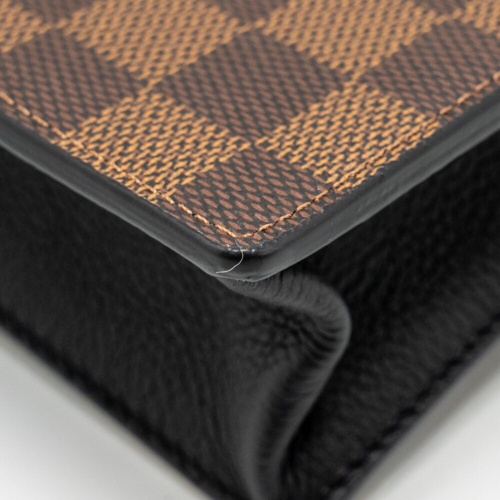 AAA Replica Louis Vuitton LV VAVIN CHAIN WALLET DAMIER EBENE CANVAS GHW