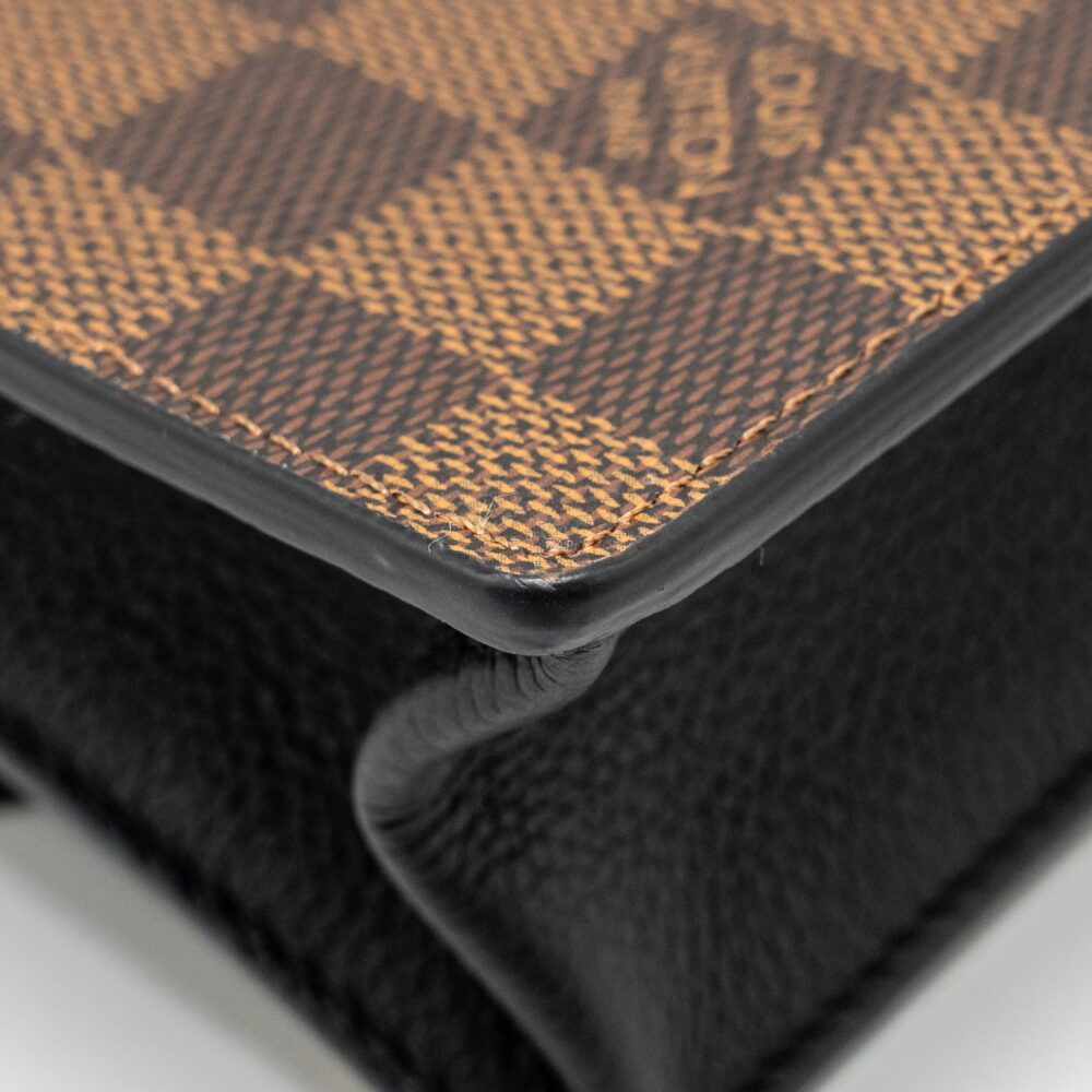 AAA Replica Louis Vuitton LV VAVIN CHAIN WALLET DAMIER EBENE CANVAS GHW