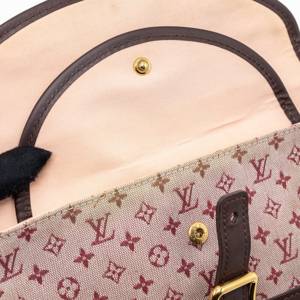 AAA Replica Louis Vuitton LV VINTAGE FLAP SHOULDER BAG FABRIC / LEATHER DARK PINK GHW