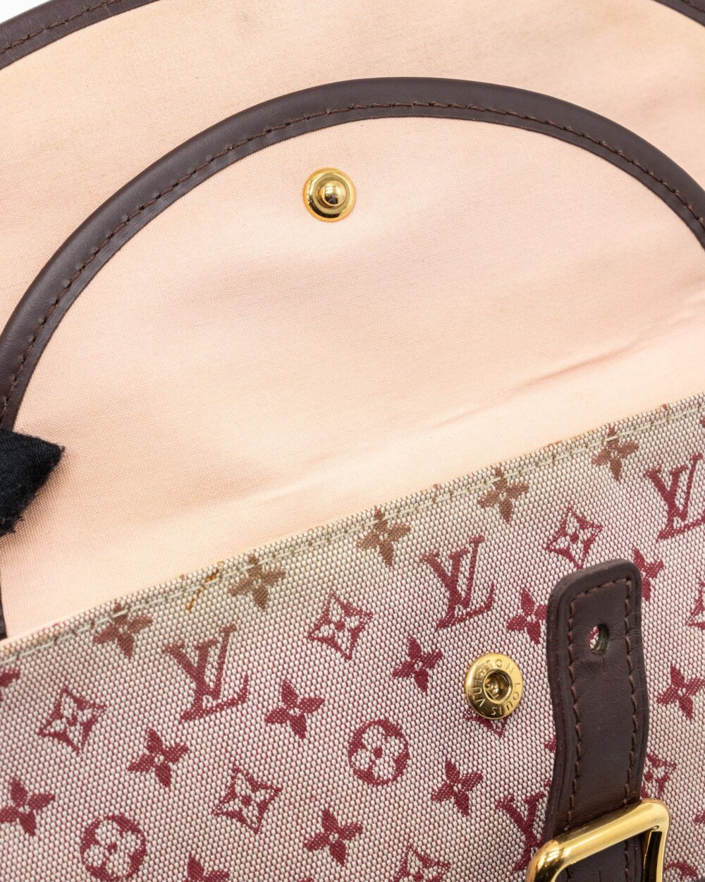 AAA Replica Louis Vuitton LV VINTAGE FLAP SHOULDER BAG FABRIC / LEATHER DARK PINK GHW