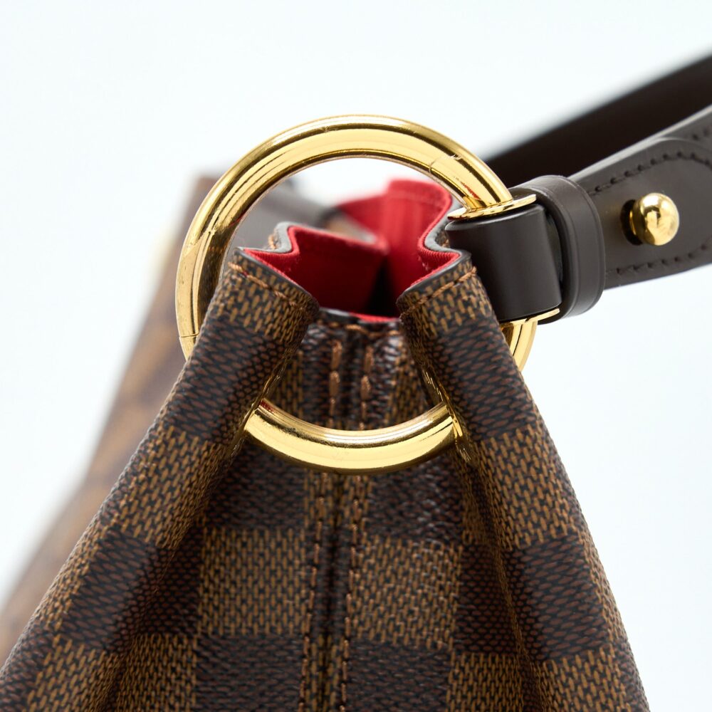 AAA Replica Louis Vuitton LV GRACEFUL MM DAMIER EBENE GHW