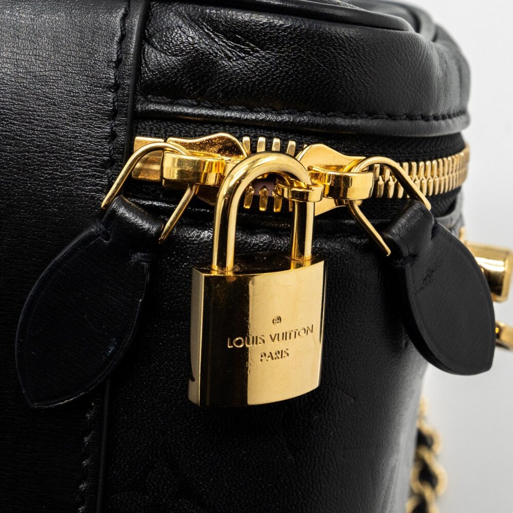 AAA Replica Louis Vuitton LV VANITY PM MONOGRAM LAMBSKIN BLACK GHW