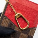 AAA Replica Louis Vuitton LV CARD HOLDER RECTO VERSO DAMIER EBENE/ RED GHW (NEW VERSION)
