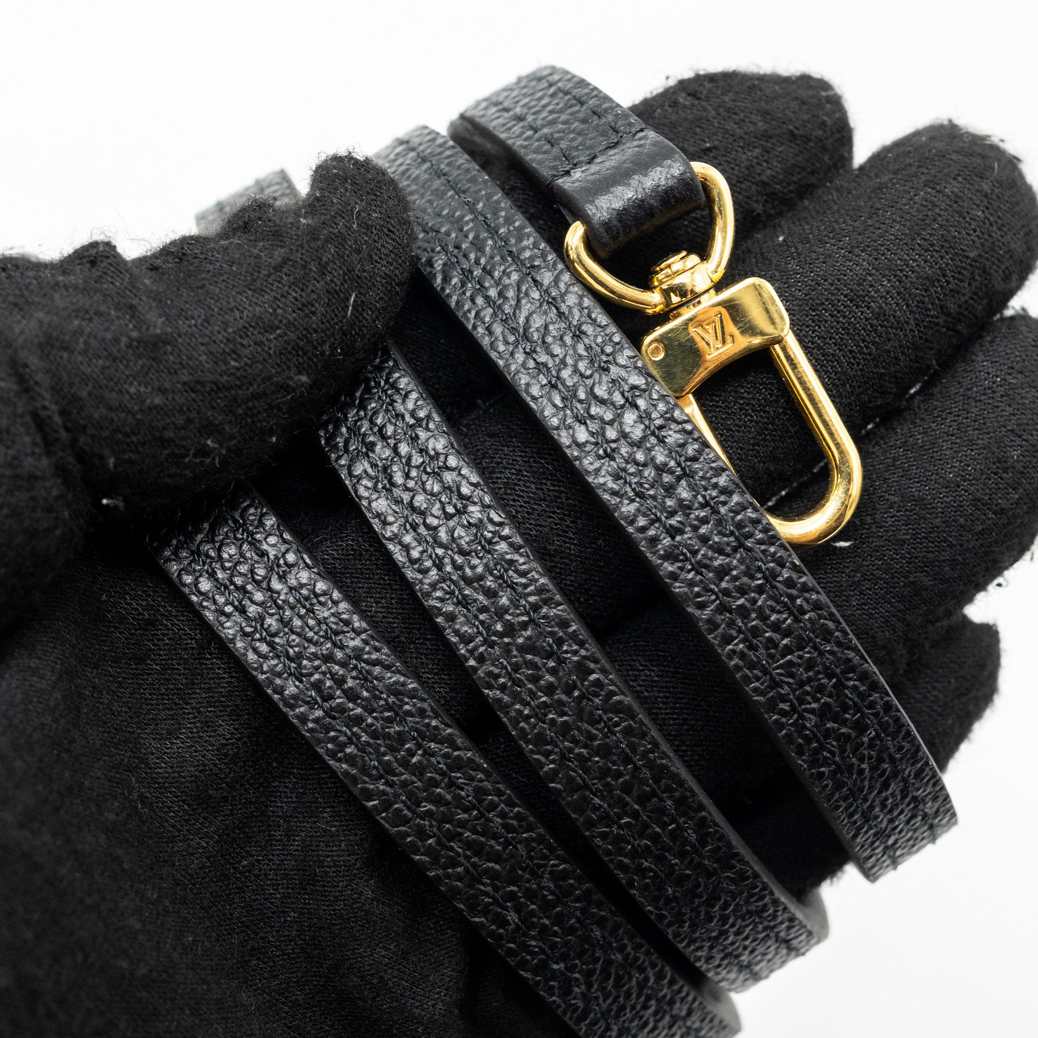 AAA Replica Louis Vuitton LV PETIT SAC PLAT MONOGRAM EMPREINTE CALFSKIN BLACK GHW (NEW VERSION)