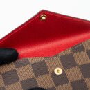 AAA Replica Louis Vuitton LV CARD HOLDER RECTO VERSO DAMIER EBENE/ RED GHW (NEW VERSION)