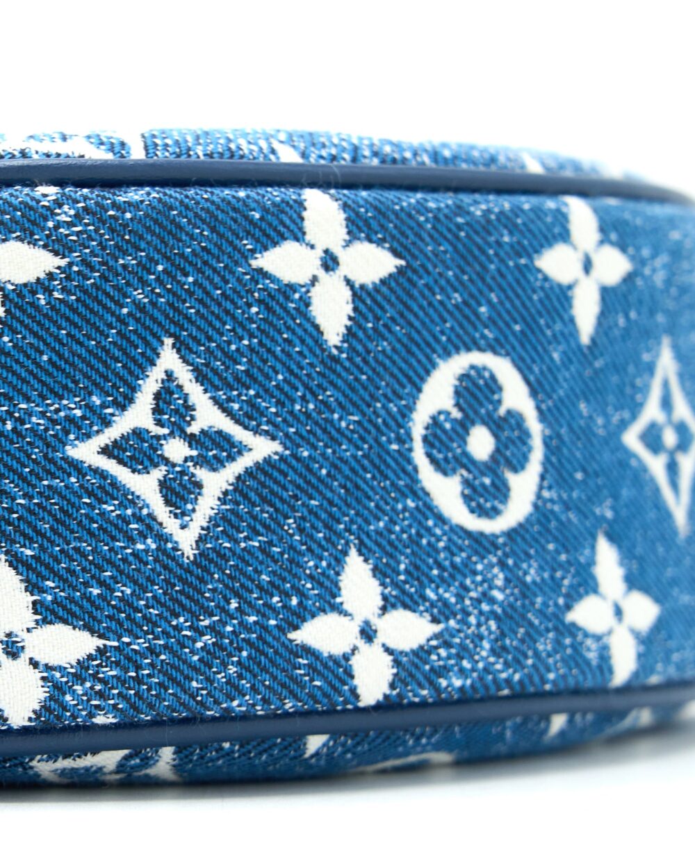 AAA Replica Louis Vuitton LV HALF-MOON LOOP BAGUETTE HANDBAG DENIM BLUE GHW (NEW VERSION)