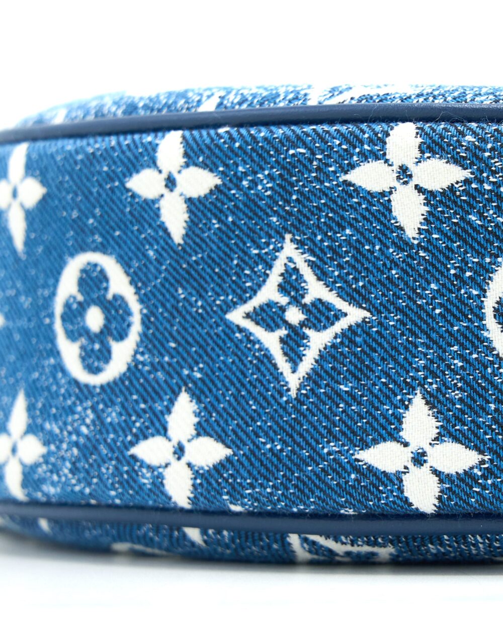 AAA Replica Louis Vuitton LV HALF-MOON LOOP BAGUETTE HANDBAG DENIM BLUE GHW (NEW VERSION)
