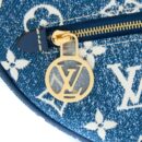 AAA Replica Louis Vuitton LV HALF-MOON LOOP BAGUETTE HANDBAG DENIM BLUE GHW (NEW VERSION)