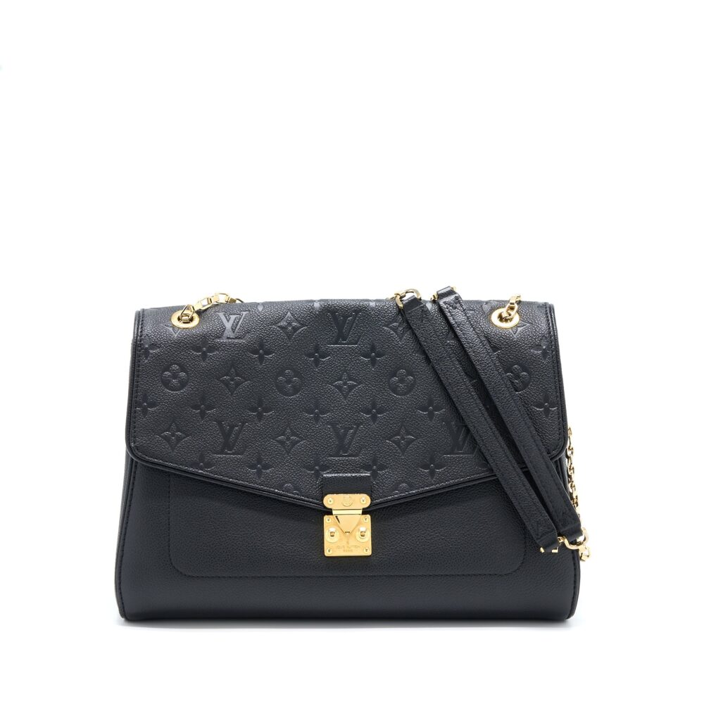 AAA Replica Louis Vuitton LV SAINT GERMAIN CHAIN EMPREINTE BLACK GHW