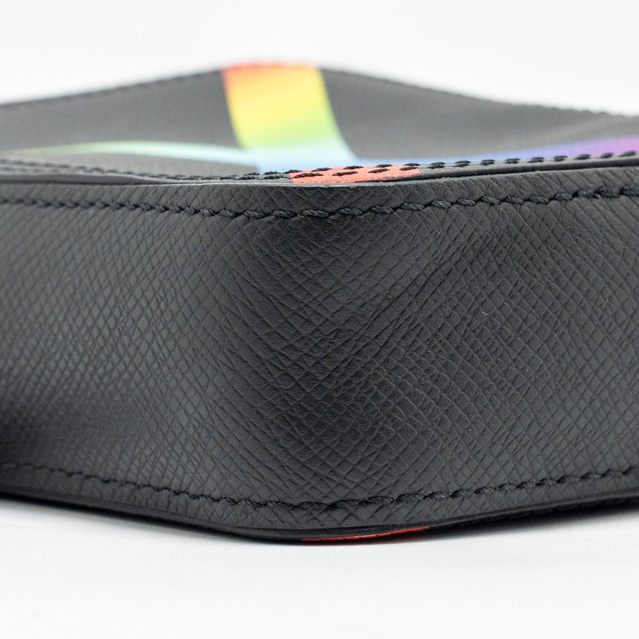 AAA Replica Louis Vuitton LV DANUBE MESSENGER BAG TAIGA BLACK/RAINBOW BLACK HARDWARE
