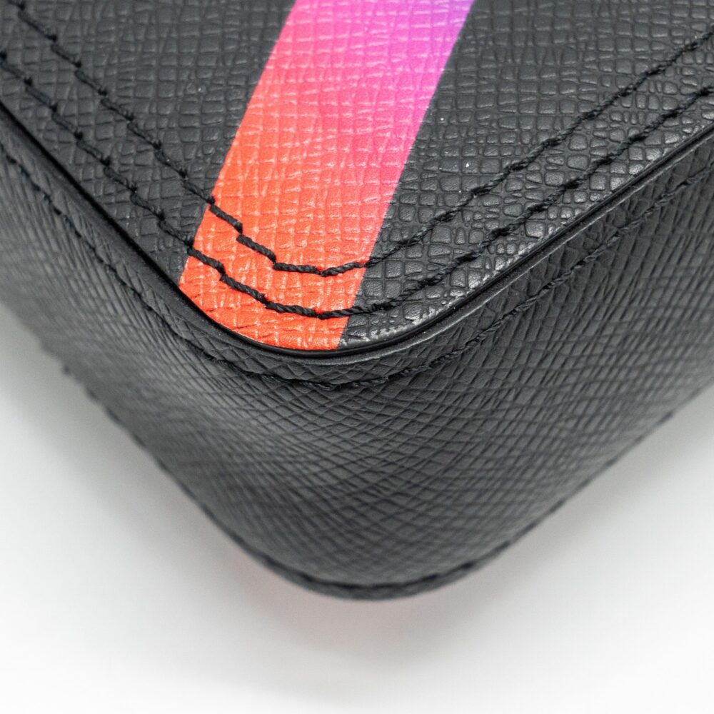 AAA Replica Louis Vuitton LV DANUBE MESSENGER BAG TAIGA BLACK/RAINBOW BLACK HARDWARE