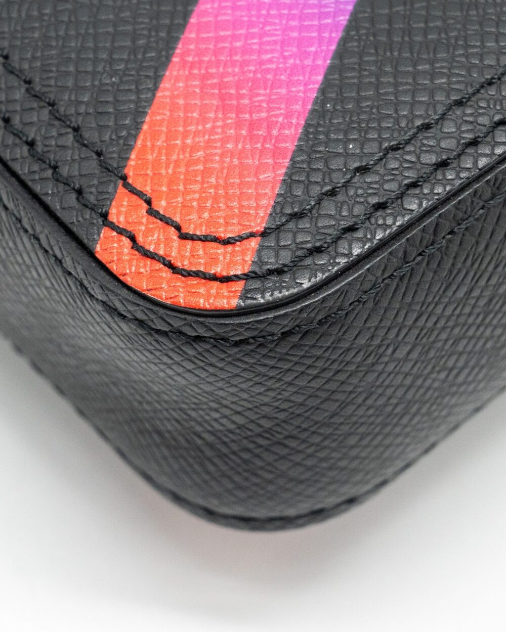 AAA Replica Louis Vuitton LV DANUBE MESSENGER BAG TAIGA BLACK/RAINBOW BLACK HARDWARE