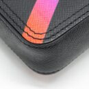 AAA Replica Louis Vuitton LV DANUBE MESSENGER BAG TAIGA BLACK/RAINBOW BLACK HARDWARE
