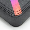 AAA Replica Louis Vuitton LV DANUBE MESSENGER BAG TAIGA BLACK/RAINBOW BLACK HARDWARE