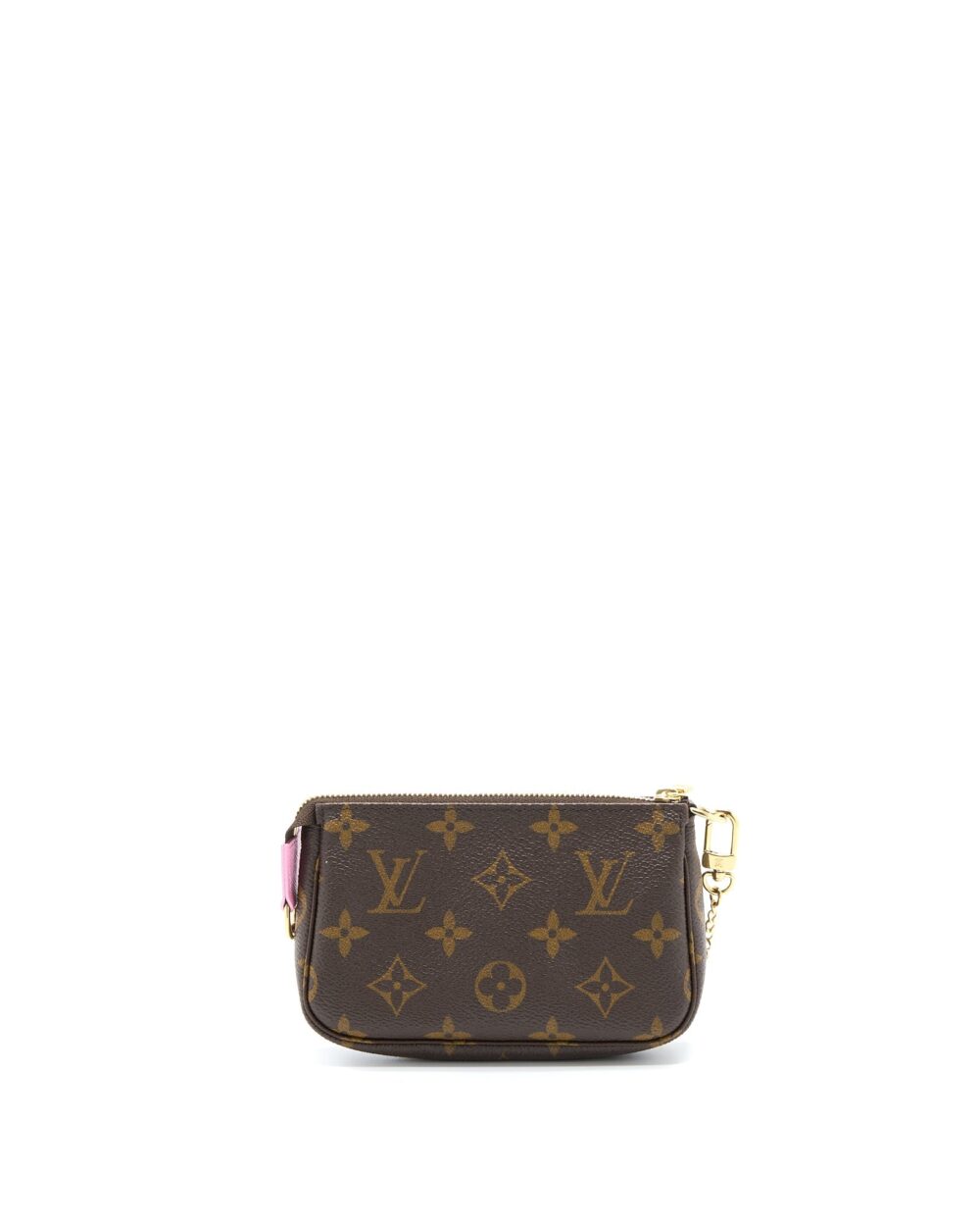 AAA Replica Louis Vuitton LV MINI POCHETTE ACCESSORIES MONOGRAM CANVAS/PINK GHW
