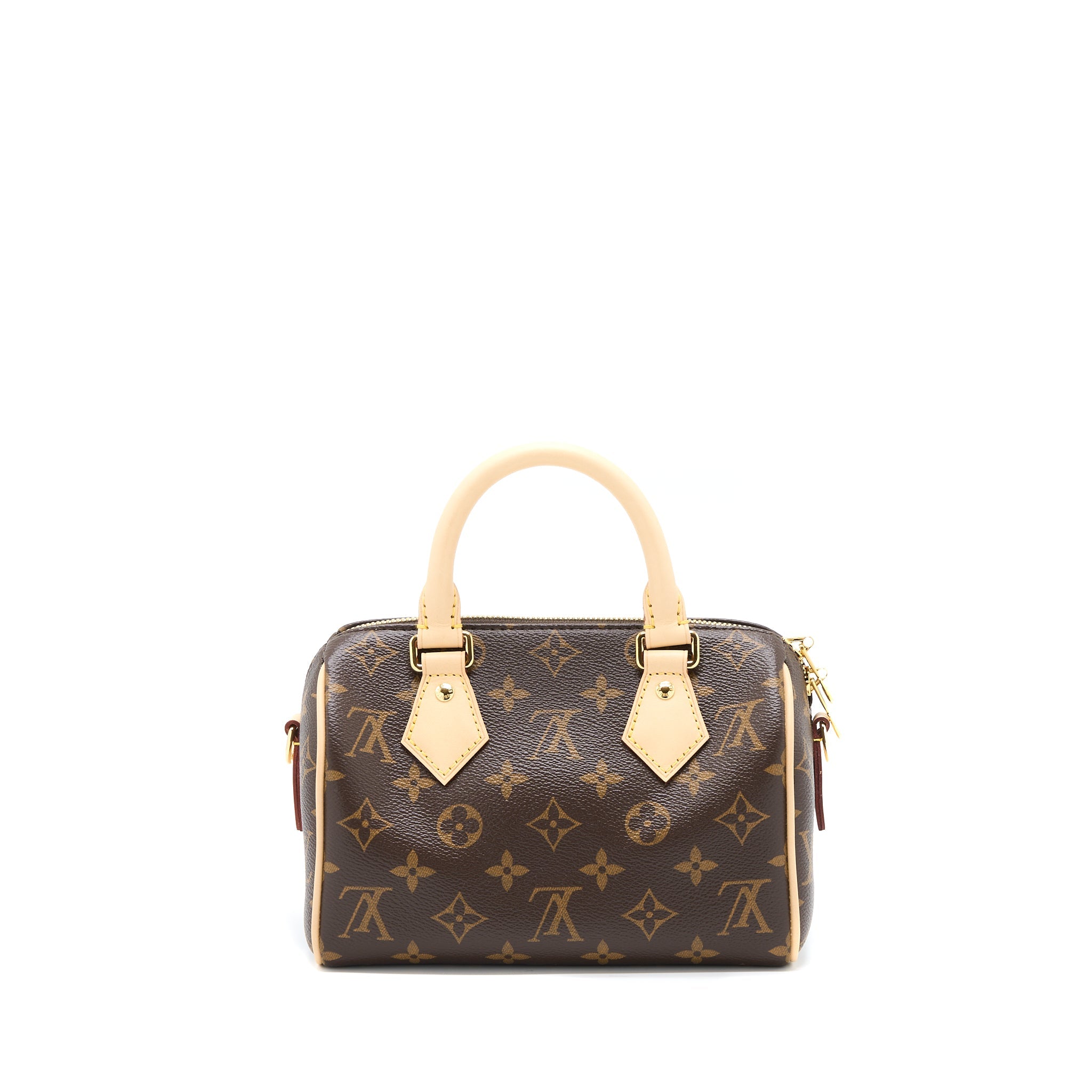 AAA Replica Louis Vuitton LV SPEEDY BANDOULIERE 20 MONOGRAM CANVAS BLACK STRAP