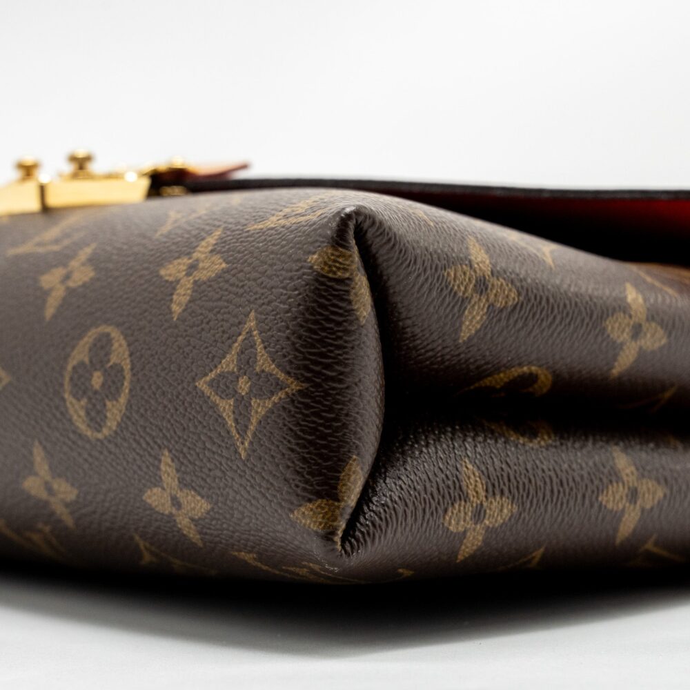AAA Replica Louis Vuitton LV PALLAS CHAIN BAG MONOGRAM CANVAS/LEATHER RED GHW