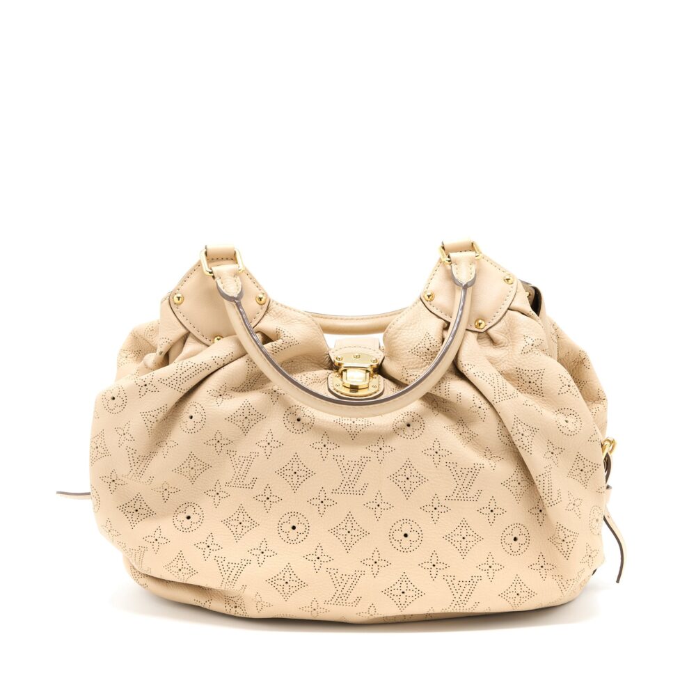 AAA Replica Louis Vuitton LV MAHINA HINA SHOULDER BAG BEIGE GHW