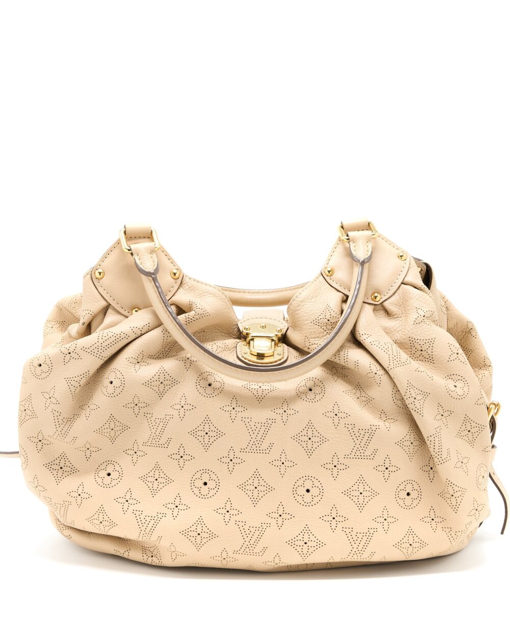 AAA Replica Louis Vuitton LV MAHINA HINA SHOULDER BAG BEIGE GHW