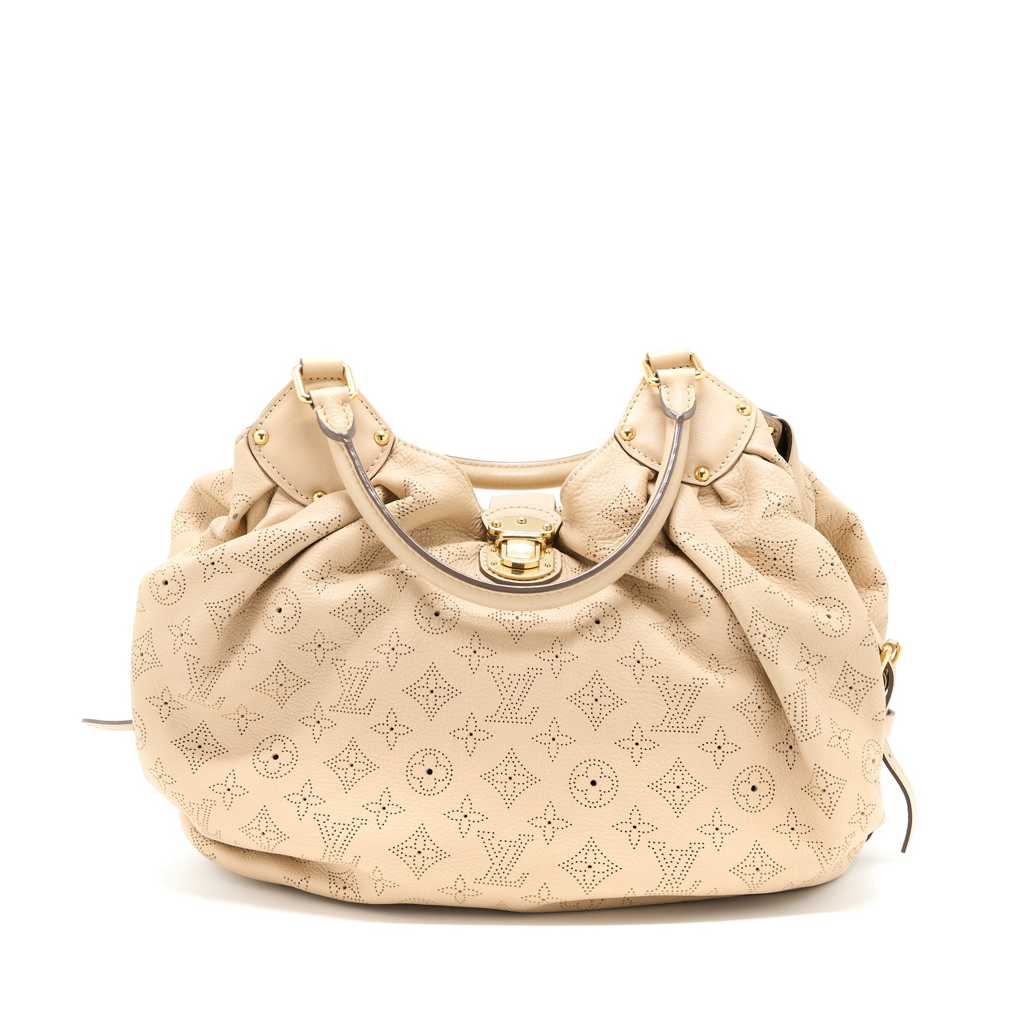 AAA Replica Louis Vuitton LV MAHINA HINA SHOULDER BAG BEIGE GHW